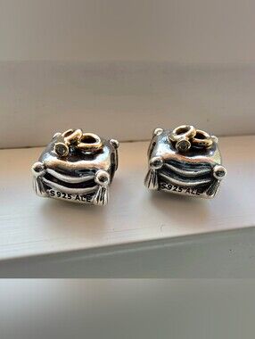 Pandora two tone wedding theme charms